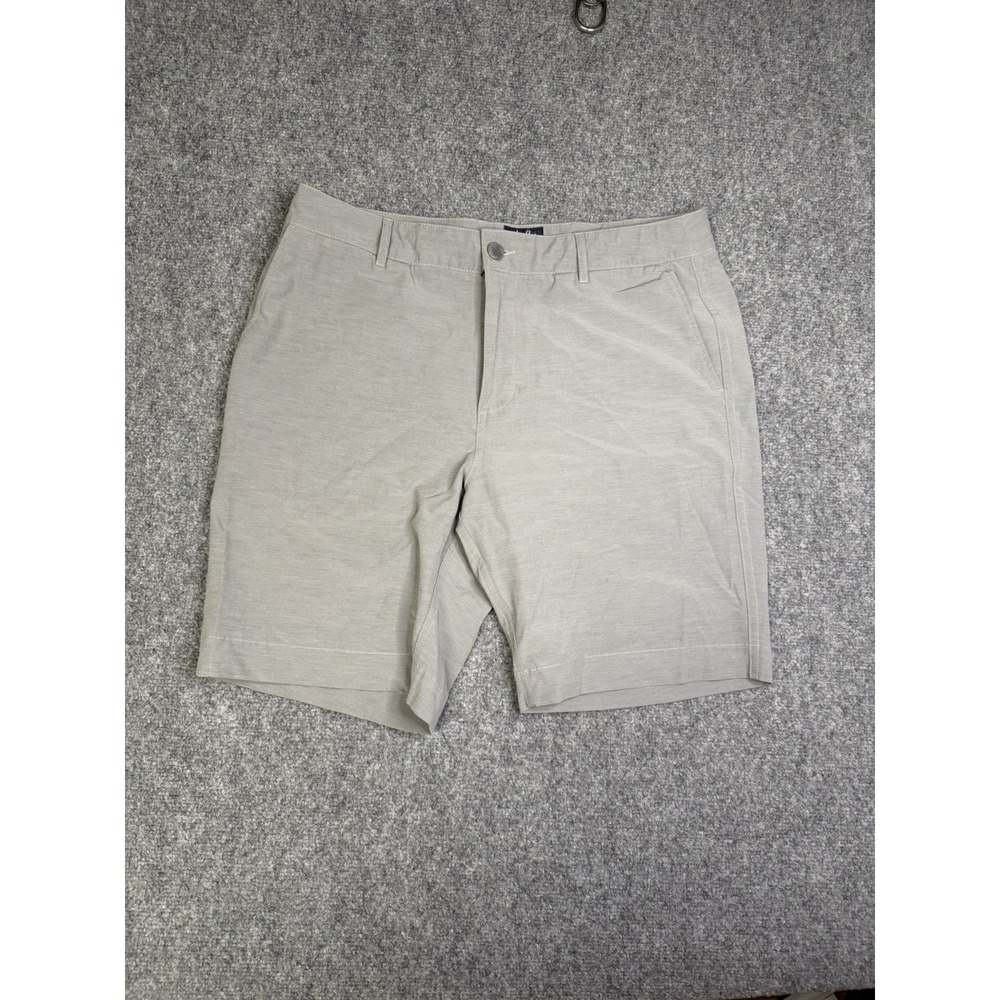 Mens Faherty All Day Shorts Gray Size 34 Golf Travel Stretch 9" Inseam